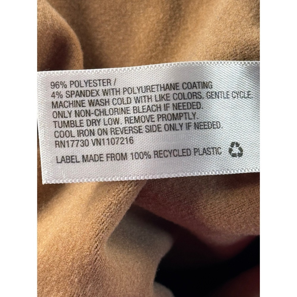 A New Day Faux Leather Leggings Cognac Brown High Rise Pants XS RN17730 - Picture 6 of 8
